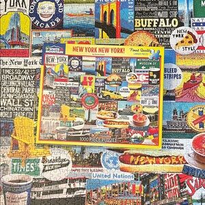 White Mountain New York Collage Puzzle - Complete
